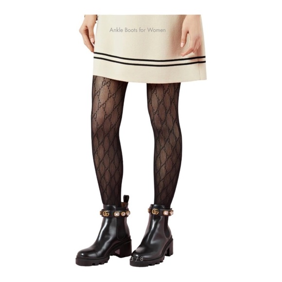 Gucci Leather Ankle Boot Crystal Belt - Picture 14 of 16